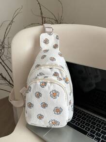 Pochete feminina branca com estampa de morango, bolsa de cintura, porta-moedas, bolsa de lona com vários bolsos, pequena bolsa para celular, linda bolsa de viagem rosa