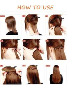 Extensiones de cabello sintético rizado de 18 pulgadas y 7 piezas, color negro natural/marrón claro, adecuadas para uso diario de mujeres y niñas - Marrón degradado - Ver 8