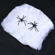 1pc Halloween Decorations, Colorful Spider Cotton, Spider Web, Spider Silk, Outdoor Haunted House, Secret Room, Bar Atmosphere Decoration Props