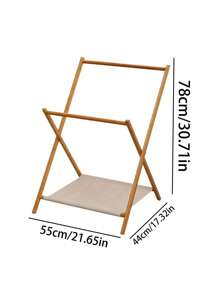 1 pieza Perchero de ropa independiente con asiento, perchero de madera, estantería de exhibición para dormitorio para ropa, juguetes, mascotas, diseño sencillo