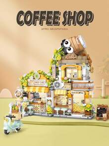 LOZ 积木新品，熊猫茶馆可折叠街景 DIY 玩具，积木套装，超棒的礼物，以及圣诞节房间装饰 - 棕色 - 查看 6