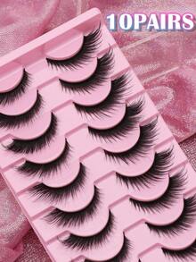 Mi giả AYRMILLA 1/5/10/20/100 cặp, mi giả 3D mềm mại tự nhiên như lông chồn, mi giả mỏng dài, mi giả nhiều lớp, mi giả ngắn dày, nối mi, mi giả rời, sản phẩm trang điểm, phù hợp cho đám cưới, tiệc tùng, hộp đêm, họp mặt công sở hàng ngày, mi giả tự nhiên, mi giả dạng dải, mi giả. - màu đen - Xem 14