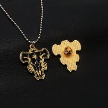 1 mặt dây chuyền hình cỏ bốn lá đen Anime, logo bò đen Asta năm lá, dây chuyền xương đòn quyến rũ, trang sức cá nhân hóa - Nhiều màu - Xem 8
