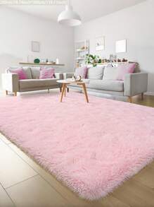 4 英尺 X 6 英尺柔软毛茸茸地毯，可洗地毯垫，适用于客厅、卧室、宿舍、大学、公寓，粉色地毯装饰，适合男孩和女孩的房间
