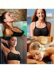 50 件一次性内裤套装，女士一次性内裤 Spa 比基尼丁字裤，免晒喷雾美黑上衣内裤 - 彩色 - 查看 7