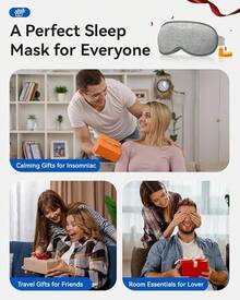 Weighted Eye Mask For Sleeping - Blackout Sleep Mask For Women Men, FACEMOON Lash Extension Eye Covers, Memory Foam, 3D Contoured, Airplane Travel Essentials, Blindfold For Meditation(Gray) - Xám - Xem 3