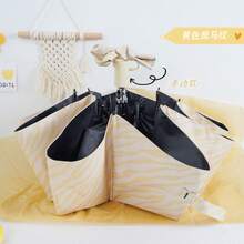 Umbrellas And Rain Hat Umbrellas - Manual Cream Zebra Pattern - View 1