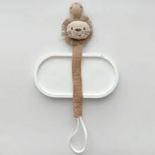 1pc Cartoon Animal Pacifier Clip, Fabric Lion, Tiger, Fox Pacifier Chain 2-In-1 Anti-Lost Lanyard
