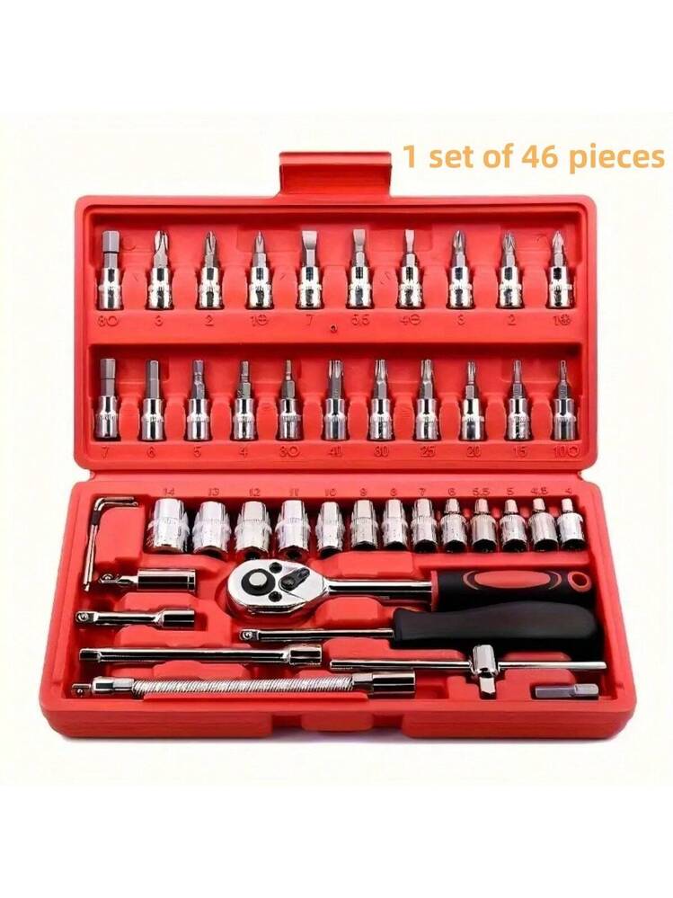 自動車修理ツールセット 46点 - プロ用メカニック工具、1/4