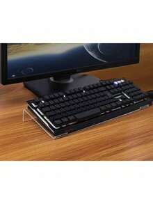 1pc Compact Desktop Lifter For Keyboard & Mini PC - Durable Plastic Space-Saving Stand (Uncharged/Mixed Color) - Ergonomic Workspace Organizer For Home/Office - Laptop Riser Accessory, Gaming Setup Essential, Minimalist Desk Solution, Wrist Support Helper, Cable Management Base