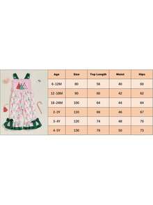 Baby Girls Christmas Overalls Tree Embroidery Print Sleeveless Jumpsuit Suspender Pants For Kids Toddler