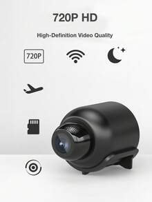 Mini WiFi Security Camera With Night Vision, 720P HD Wireless Camera, Supports Motion Detection And Remote Monitoring - Black - View 3