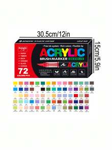288 Colour Acrylic Marker Set, Soft Tip With Automatic Ink Control System, Strong Coverage For Doodling And Colouring, Suitable For Artists, DIY Crafts, Canvas, Wood, Glass, Rocks And Fabrics, Great For Back To School!