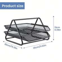 2 Tier Paper Tray Mesh Desk Organizer Office Desktop Document A4 File Desk Tidy Letter Filing Storage - Variant - View 5