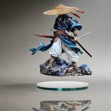 2D Flat, 1pc 2D Flat Samurai Acrylic Statue - Traditional Japanese Warrior Art Dual Sword Decor, Home Office Desk Display, No Electricity Needed, Suitable For Indoor & Outdoor, Perfect Holiday Gift