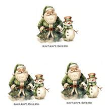 1/2/3 件圣诞老人和雪人热转印贴纸，DIY 服装转印贴花，适用于 T 恤、织物