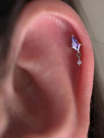 1個 925スターリングシルバー三角形ピアス INS風 オールマッチ ダイヤモンド付きボールボールスモールイヤーボーンスタッド レディースジュエリー 女の子へのギフトに適しています