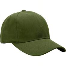 Bulk Lot 12-Pack Adjustable Size Plain Blank Solid Color Baseball Caps - Army Green - View 3