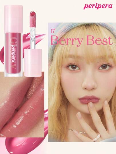 Peripera K-Beauty Ink Glasting 唇彩，纯素，含植物萃取油，水润色调，镜面水润唇彩，玻璃唇彩，丰唇，自然保湿，轻盈滋润，提亮肤色，持久，舒适，不粘腻，适合敷面膜，无白膜，K-Beauty，韩国彩妆