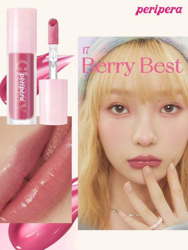 Peripera Lucidalabbra Glasting Ink di K-Beauty, VEGANO, con olio di estratti vegetali, tinta acquosa, lucidalabbra effetto specchio, lucidalabbra effetto vetro, rimpolpante, naturalmente idratante, leggero e idratante, illuminante, lunga tenuta, confortevole, non appiccicoso, adatto per l'uso con le mascherine, senza film bianco, cosmetica coreana