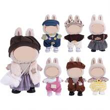1 Set 17 Cm Doll Clothing Set (No Doll, Shoes, Glasses), Compatible With Labubu,Clothing Set Suitable For 6.7-Inch Doll Set, Fashionable And Unique Hat And Clothing Accessories, Suitable For First/Second/Third Generation Dolls To Play And Display ,Clothing Set Only,(Excluding Dolls And Shoes) - Multicolor - View 2
