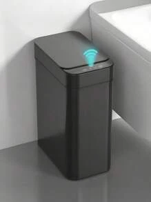 12L Automatic Touchless Bathroom Trash Can With Sensor And Lid, Waterproof Slim Electric Garbage Bin, Small Smart Ultra-Thin Plastic Waste Bin For Kitchen, Bathroom, Office, Camper, Bedroom, Living Room - Multicolor - View 2