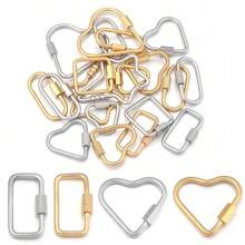 2 件/包不锈钢几何连接扣，心形、椭圆形、五角星形手链项链连接螺丝，DIY 珠宝配件 - 幾何連接扣 - 查看 5