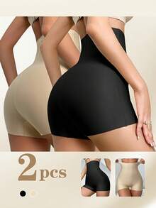 1/2/3Pcs High-Waist Seamless Shaping Shorts For Women - Tummy Control, Butt Lifting, Anti-Chafing Safety Pants, Soft Wear, Plastic Waist, Elegant Design, Lifestyle Apparel, Stylish Shapewear, Snug Fit Shapewear - 彩色 - 查看 4