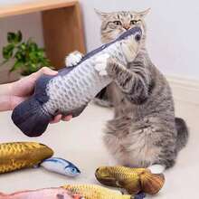 28cm逼真毛绒鱼玩偶（非电动）宠物抱枕仿真逗鱼毛绒玩偶逗猫毛绒鱼玩偶金鱼鲫鱼鲤鱼小丑鱼柔软填充动物鲤鱼毛绒抱枕玩偶创意睡垫（手工测量尺寸，可能有轻微偏差） - 彩色 - 查看 4