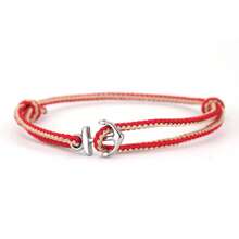 51Luckind Men's Adjustable Stainless Steel Anchor Rope Bracelet 2mm Rope Handmade Braided Viking Bracelet