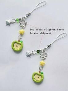 1 件可爱“好运”苹果形手机/包饰物、装饰吊坠、防丢失 USB 支架 - 彩色 - 查看 11