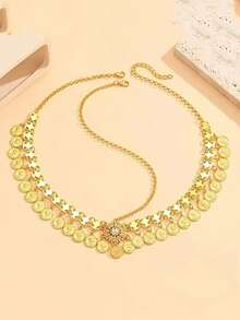 1 chiếc mặt dây chuyền hình đồng xu phong cách Bohemian cổ điển, trang sức dành cho nữ, trang sức cưới, phụ kiện tóc, dành cho cô dâu tương lai - Nhiều màu - Xem 5