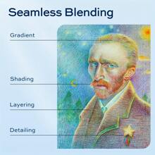 Deli 48-Colors Deli Soft Core Colored Pencils - Vibrant Artist Pencils For Blending, Layering & Shading, Ideal For Adults/Students/Artists (College, Home, Sketching) - Sets - View 5