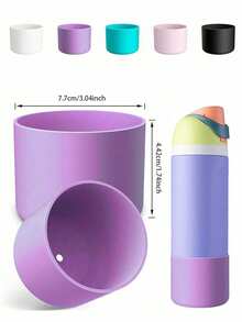 2pcs 7.5-9cm Silicone Water Bottle Sleeve, Fits 24oz 32oz 40oz, Non-Slip Protective Cover With Bottom Bumper, Suitable For Tumblers, Twist And Flip Stainless Steel Water Bottles - Multicolor - View 17