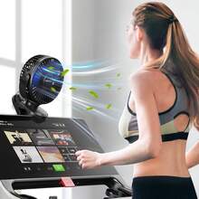 sweetfull 便携式夹式风扇，USB充电，带数字显示屏，2000mAh*2电池容量，4档风速可调，360°旋转，适用于桌面、户外露营和运动。 - 彩色 - 查看 8