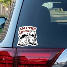 1 PIEZA Pegatina divertida con meme "¿Soy el drama?", pegatina humorística de una rana vaquera, pegatina para portátil con frase relatable para autoconciencia, adhesivo brillante y resistente al agua para botellas, tumblers y teléfonos, regalo gracioso para amigos e introvertidos, gráfico de cita popular para personalización expresiva, acento de declaración excéntrica