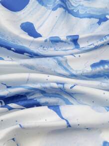 1 件简约印花 90 厘米方形围巾，新款春季女士头巾，百搭腰带，包包装饰，头带，时尚围巾