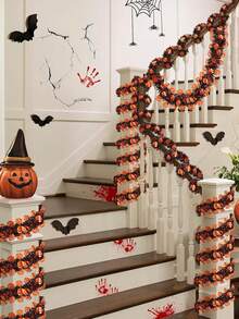 1pc Halloween Decoration Colorful Streamer, 2m Density Ribbon, Halloween Party Decor Pumpkin Ribbon, Bat Ghost Tinsel, Holiday Atmosphere Background - Multicolor - View 4