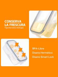 Set 42 recipiente hermético contenedor alimentos almacenar transparentes, organizadores cocina apilables juego multiusos plástico resistente, gran capacidad - Blanco - Ver 6