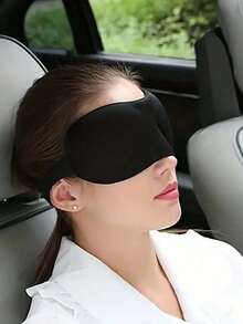 Soft & Comfortable Sleep Mask, Lightweight Blackout Eye Mask, Unisex For Travel, Sleep, Party, Ideal For Deep Sleep & Relaxation, Travel Accessory, Back To School Essential - Black - View 7