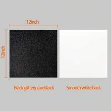 Simetufy Black Glitter Cardstock - 15 Sheets 12 X 12 Cardstock, Projects, Scrapbooking, Invitations - 250 GSM Easy To Cut