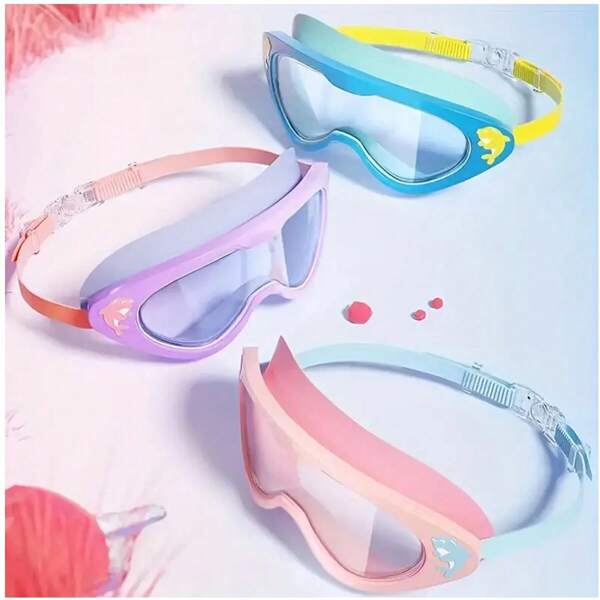 Gafas de natación coloridas para jóvenes - Gafas de natación antivaho y resistentes al agua, adecuadas para niños de 4 a 16 años, con diadema ajustable, diseño de peces interesante, opción ideal tanto para niños como para niñas