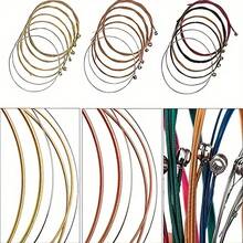 48 件套原声吉他配件套件吉他弦更换工具，包括吉他弦、拨片、变调夹、卷弦器、弦轴、拨片，适合吉他初学者