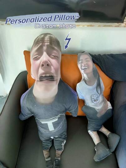 1pc Custom Ugly Photo Pillow, Personalized Funny Face Cushion Gift For Friend Or Couple, Hilarious Birthday Gift Idea For Him Or Her, Unique Decor Or Gag Gift,Back To School Gift,Unique,Ideal Gift For Halloween,Thanksgiving,Christmas