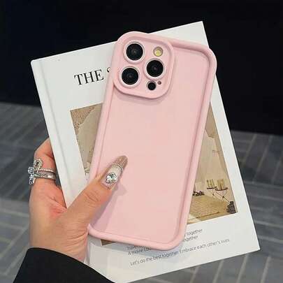 Thick Textured Pink Soft Silicone Shockproof Protective Phone Case Cover With Printed Design, Compatible With IPhone 16/16 Pro/16 Pro Max/16 Plus/15 XR/7/8, Compatible With IPhone 15 Pro Max, 13 Pro Max, 14 Pro Max, 13, 14, 11, 12 Pro Max, P11, P12, XS, XR, 7/8 Plus, 7/8 GES2 Waterproof Anti-Fall Scratch Resistant