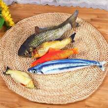 28cm逼真毛绒鱼玩偶（非电动）宠物抱枕仿真逗鱼毛绒玩偶逗猫毛绒鱼玩偶金鱼鲫鱼鲤鱼小丑鱼柔软填充动物鲤鱼毛绒抱枕玩偶创意睡垫（手工测量尺寸，可能有轻微偏差） - 彩色 - 查看 11