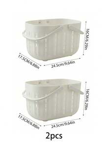 1pc/2pcs Hollow-Out Bathroom Storage Basket, Portable Handheld Storage Basket, For Storing Cleaning Supplies, Suitable For Homes, Bathrooms, Shower Rooms, Schools, And Student Dorms. - Multicolor - View 9