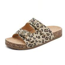 Women's Leopard Print Comfortable  Sandals - Beige - View 3