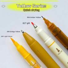 4-Piece Retro Green Brush Pen Set - Compatible With Multiple Nib Types, Premium Quality, Quick-Dry Ink, Includes Gel Pen, Brush Pen, Sign Pen & Technical Pen, Perfect For Writing, Painting & Art Creation - 4 Red - View 13