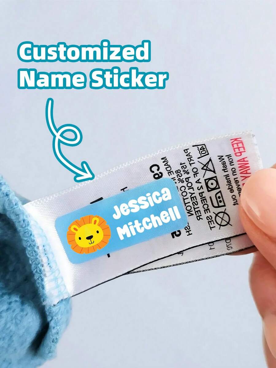 1-210pcs Transparent Waterproof Vinyl Name Labels - Customizable Cute Stickers, Suitable For School Supplies/College Dorm Organization/Sports Gear, Reusable No-Iron Identity Labels For Lunch Boxes/Water Bottles/Gym Bags, Daycare/Summer Camp Gift Sets, Back To School Season